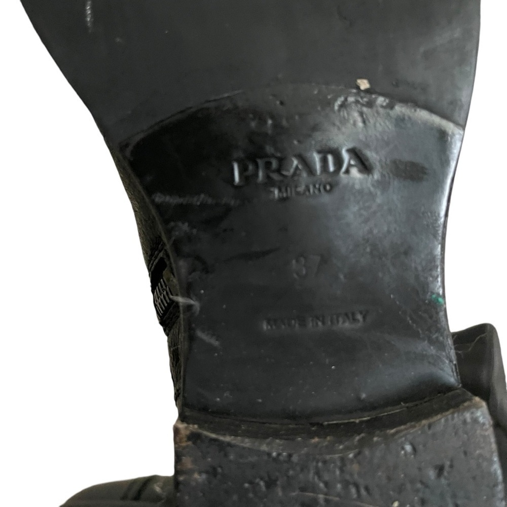 Prada Leather Combat Boots With Lace up Closure and Buckle Size 37/6 - Picture 7 of 7